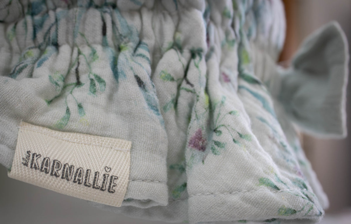 Illustrated Botanical Floral Muslin Baby Hat