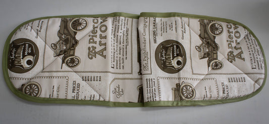 Vintage Car Print Quilted Oven Mitts