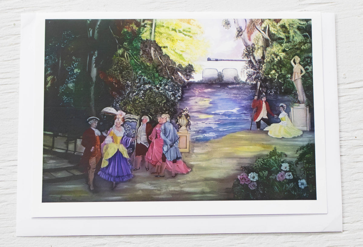 Classical Baroque Garden Promenade Art Card
