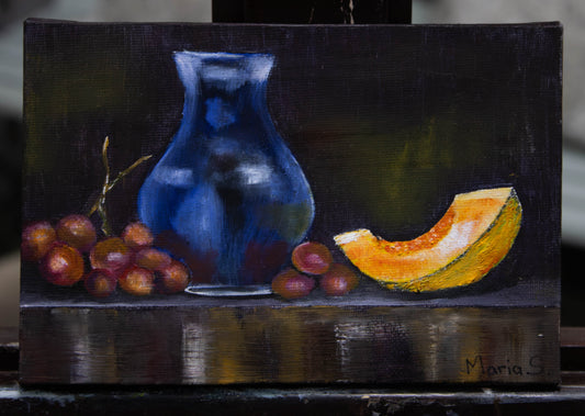 Blue Vessel, Golden Fruit