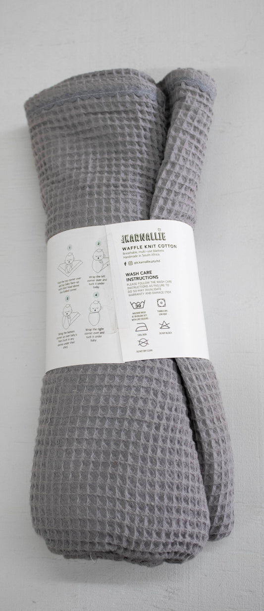 Waffle-Knit Cotton Blanket