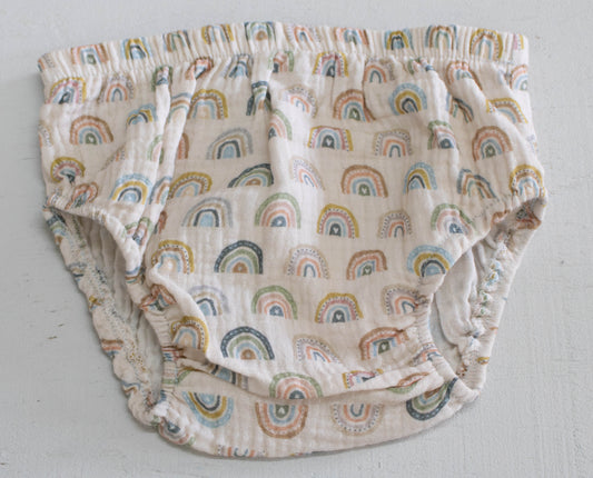 Illustrated Boho Rainbow Muslin Baby Bloomers