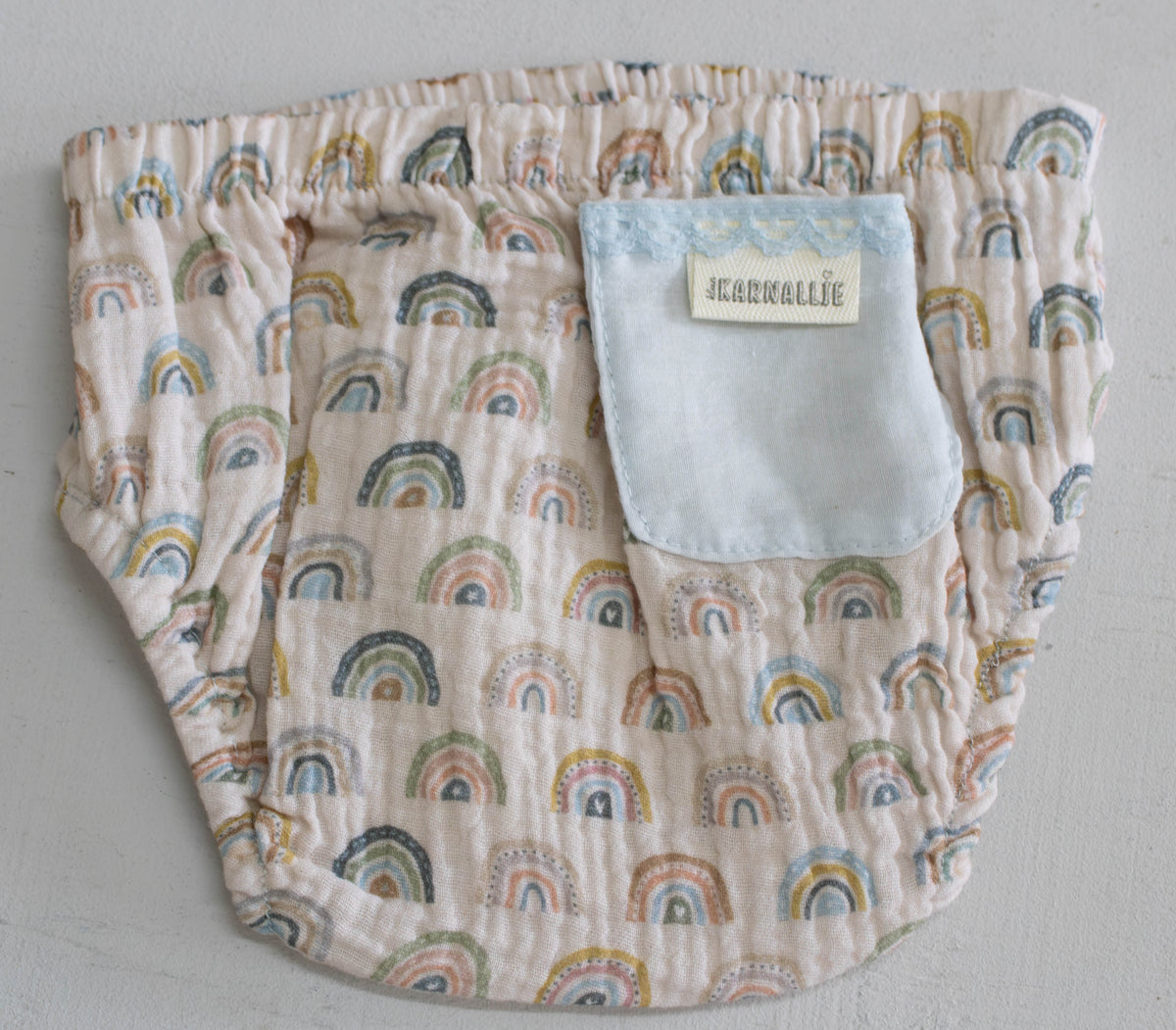 Illustrated Boho Rainbow Muslin Baby Bloomers