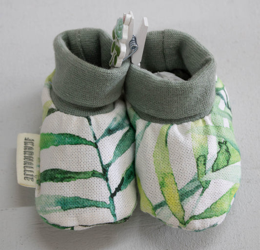 Botanical Bamboo Pattern Baby Slippers