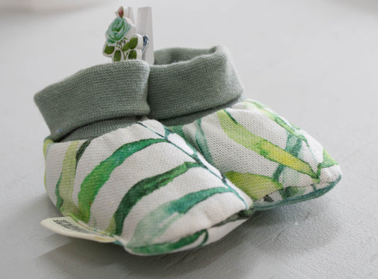 Botanical Bamboo Pattern Baby Slippers
