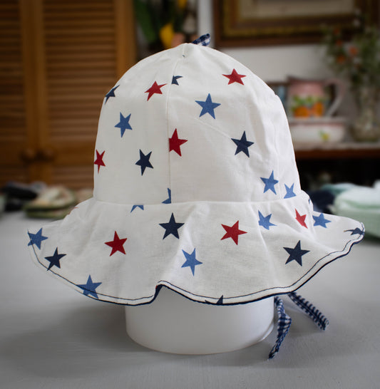 Red & Blue Star Print Sun Hat