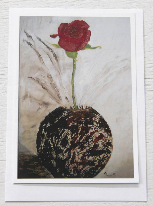 Artistic Red Rose Still Life Card