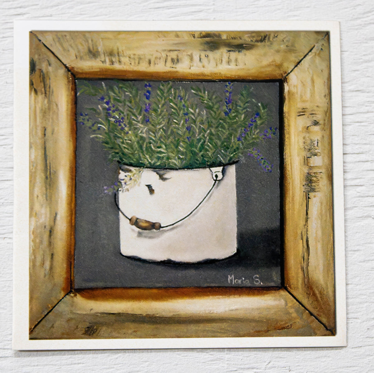 Mini Lavender Bucket Window Art Card
