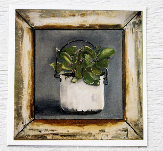 Mini Rustic Window Planter Art Card