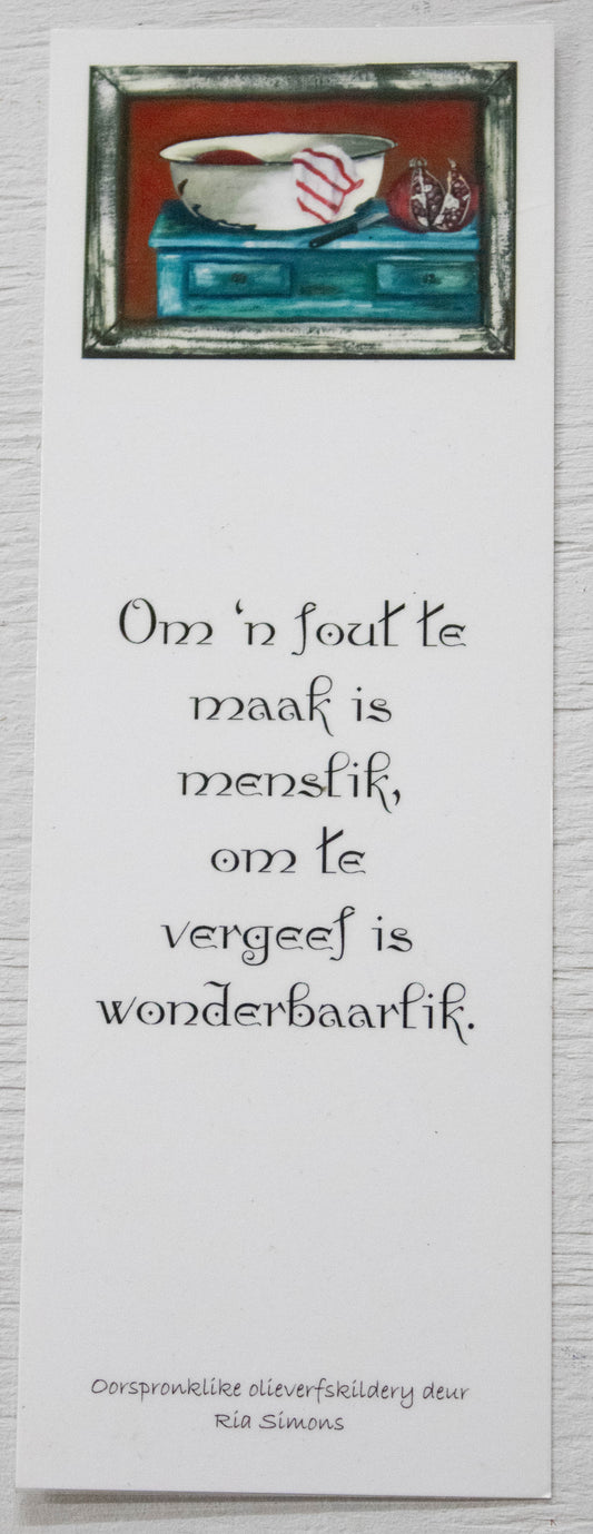Afrikaans Wisdom Bookmark — Vintage Kitchen Still Life