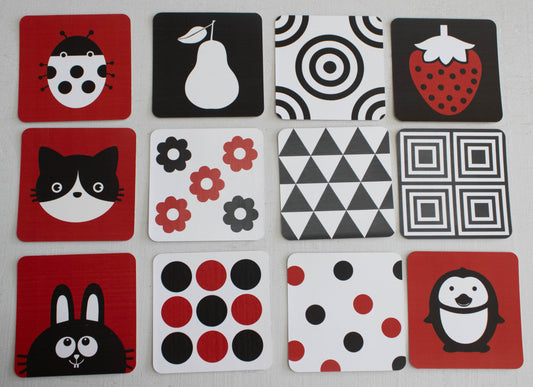 Klein Karnallie High-Contrast Baby Sensory Cards — 12-Piece Set