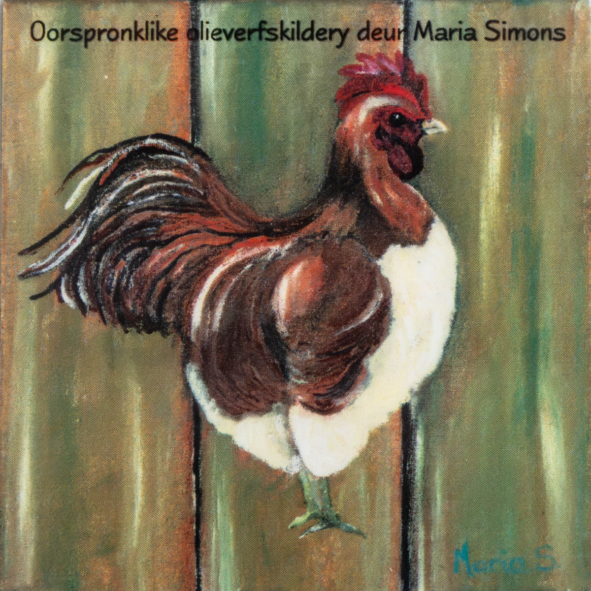 Rustic Rooster Fridge Magnet — Single Art Piece