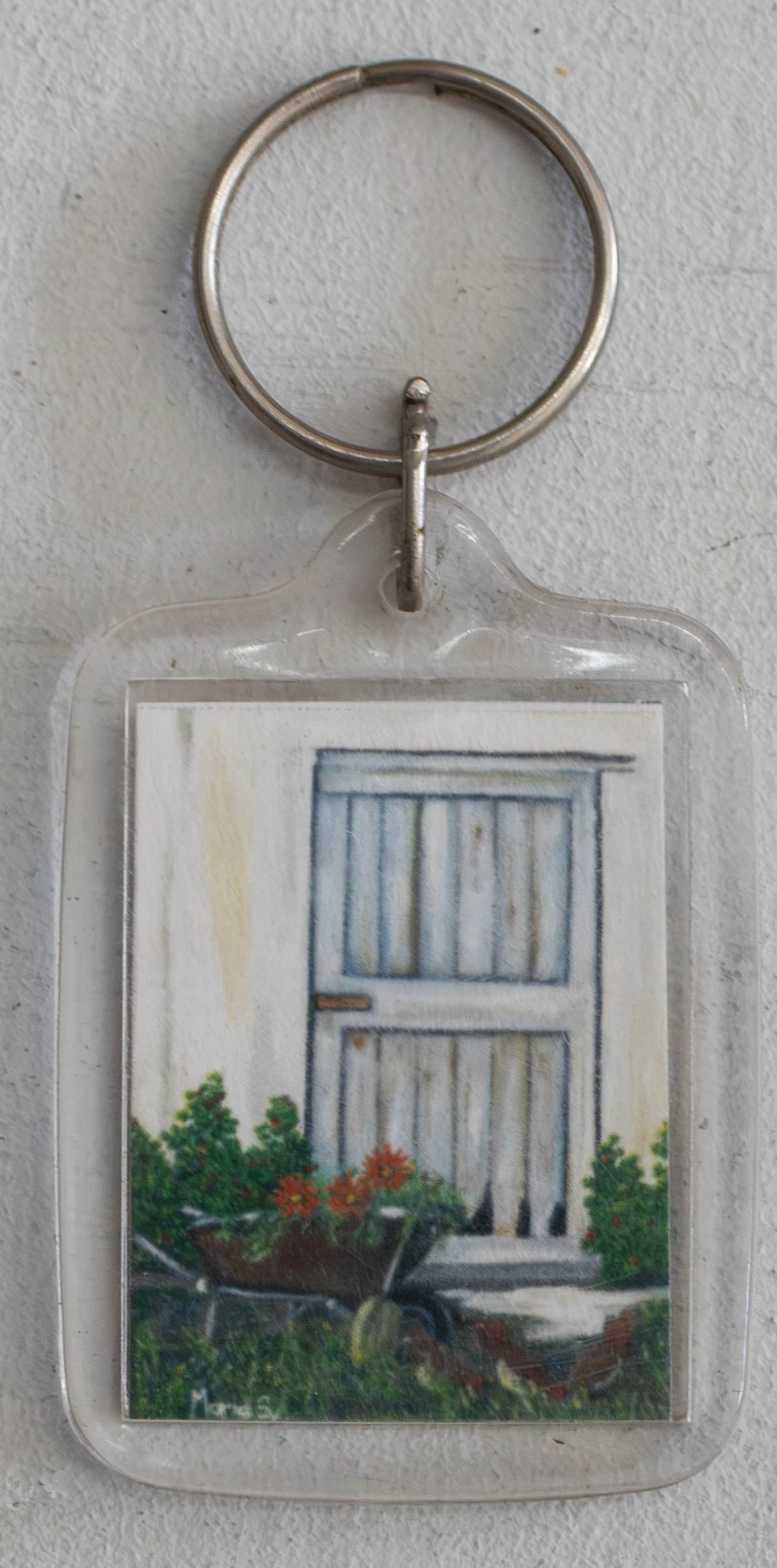 Cottage Door & Wheelbarrow Keychain
