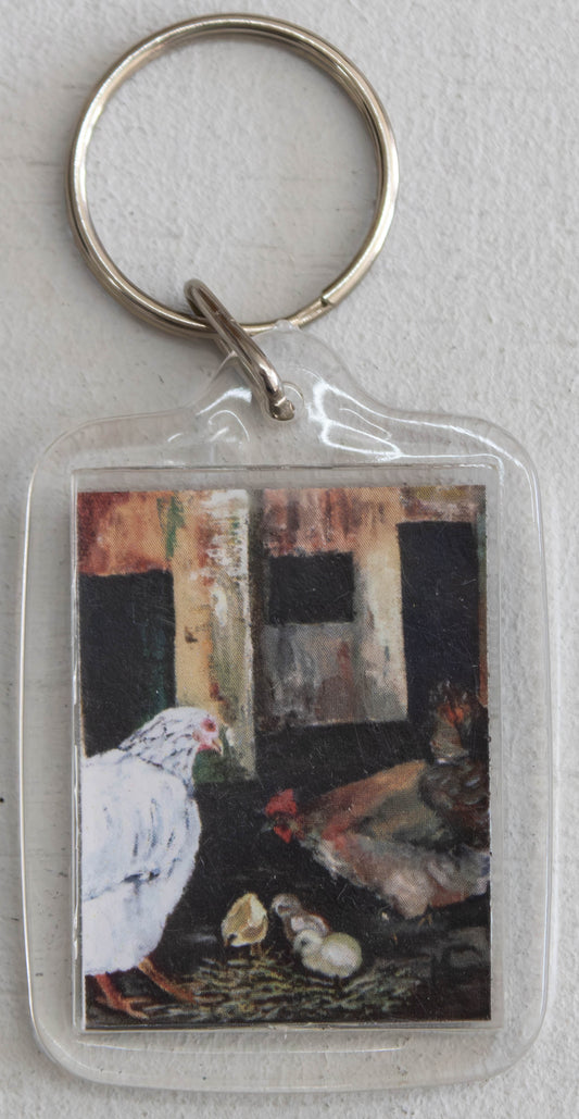 Farmyard Hen & Chicks Keychain