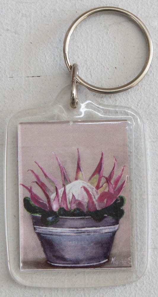 South African King Protea Keychain