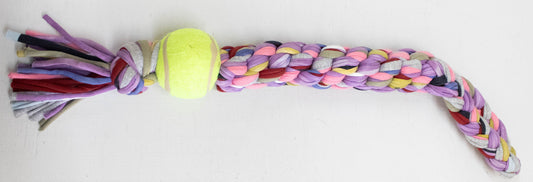 The T-Tugger Ball & Rope Toy pink & purple