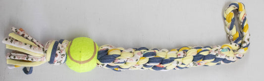 The T-Tugger Ball & Rope Toy navy & yellow
