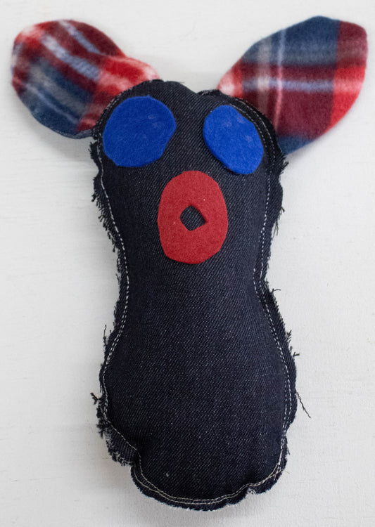 Calming Denim Plush denim & plaid print